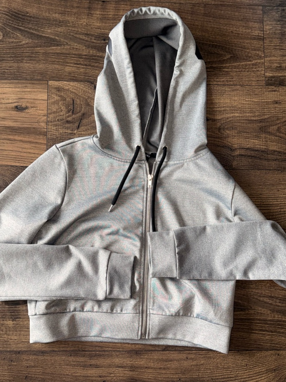 Forever 21 Heather Gray Full-Zip Hoodie with Drawstring